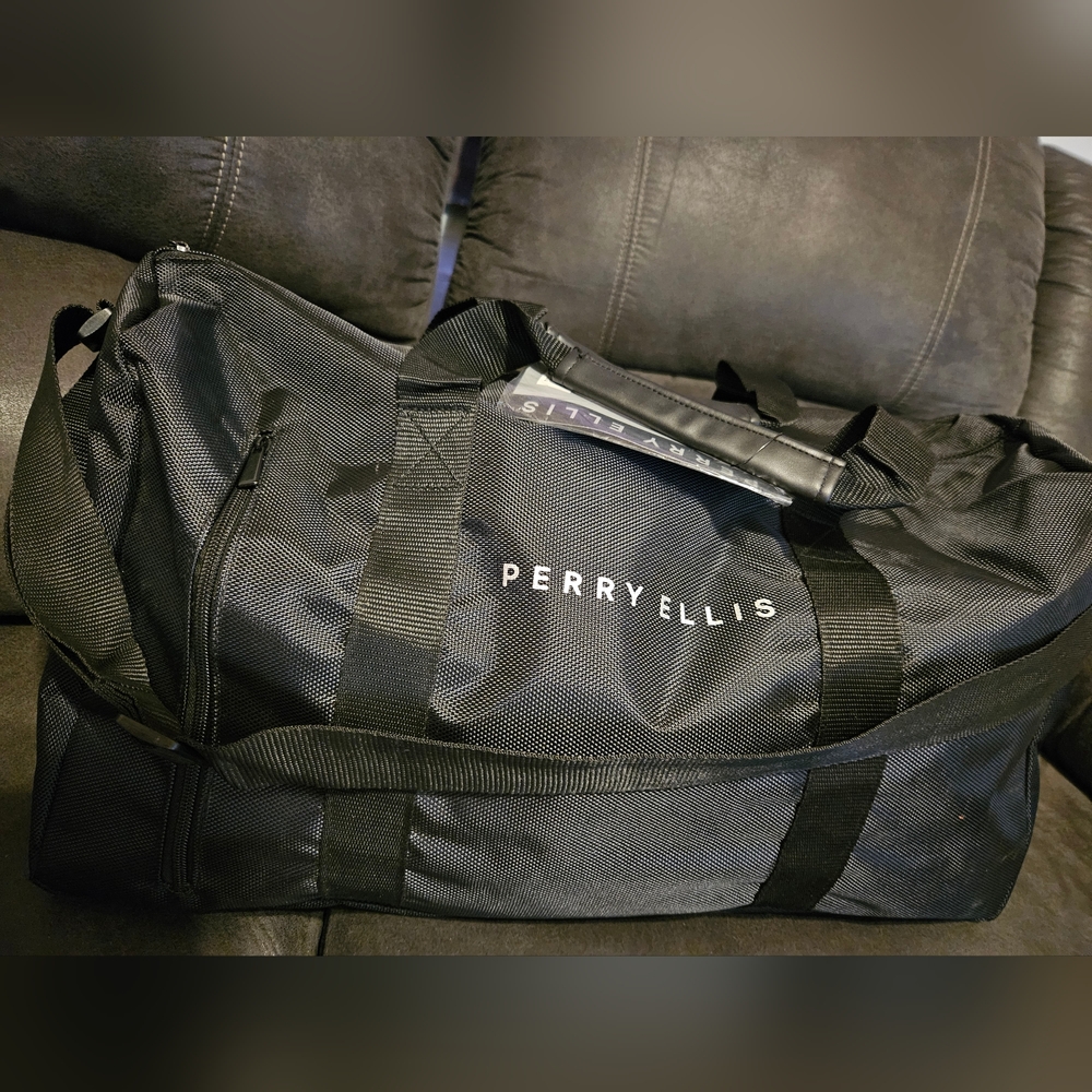 PERRY ELLIS Black Duffle Bag NWT